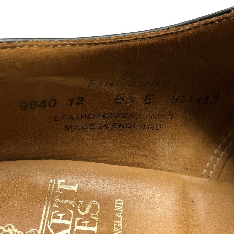 クロケット&ジョーンズ レザーシューズ フルブローグ フィンズベリー カーフ ラスト341 ブラック メンズ サイズ5.5 Crockett&Jones FINSBURY 約24.5cm【AFD6】