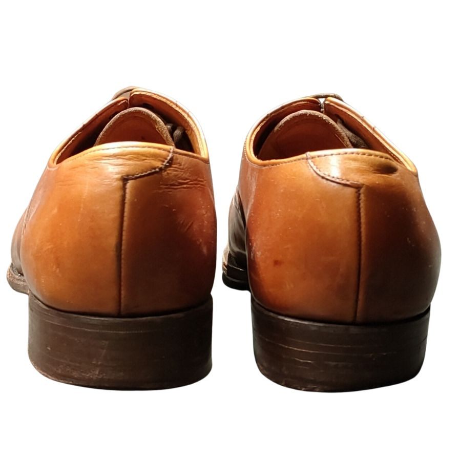 トリッカーズ レザーシューズ 筆記体ロゴ セミブローグ ブラウン メンズ サイズUK9 Tricker’s 約27.0cm【LA】【中古】