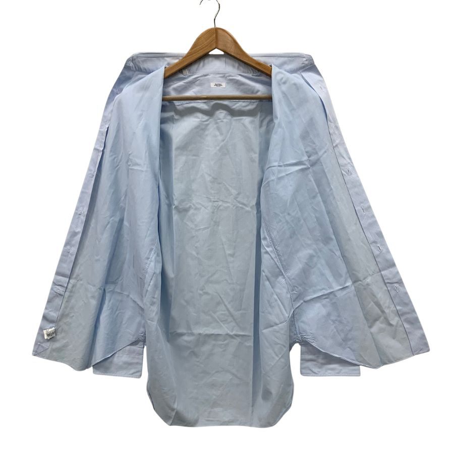 美品◆バルバ シャツ ドレスシャツ ストライプ柄 イタリア製 コットン ブルー サイズ40 メンズ BARBA 【AFB40】