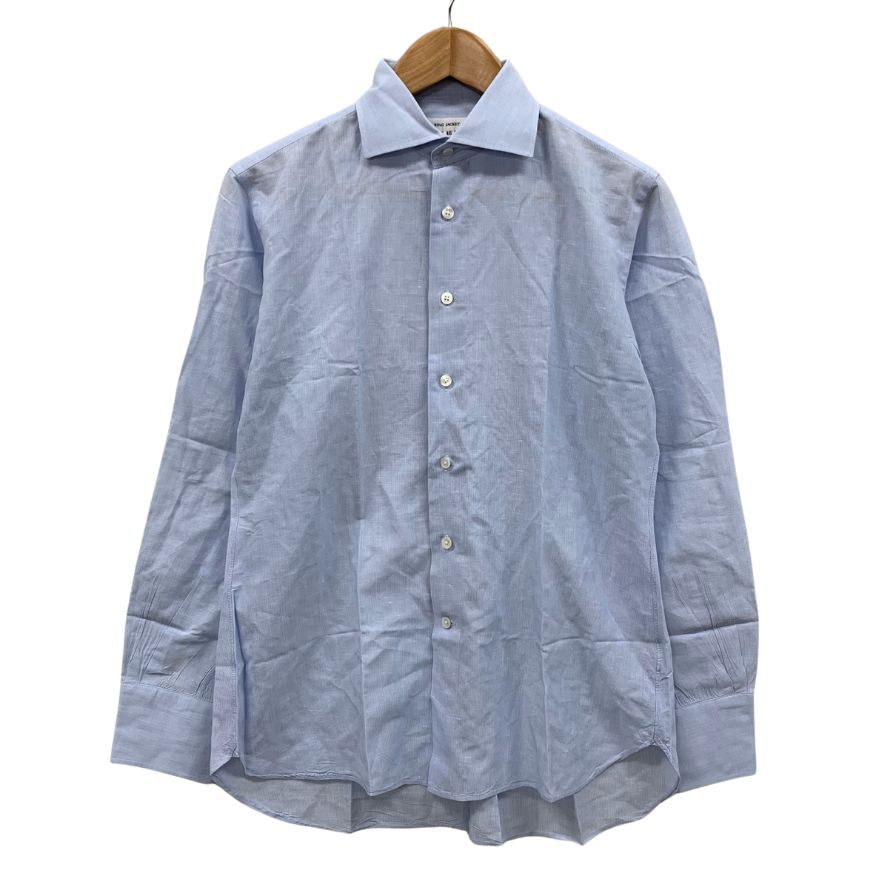美品◆リングヂャケット シャツ ドレスシャツ コットン リネン ブルー サイズ40 メンズ RING JACKET 【AFB21】