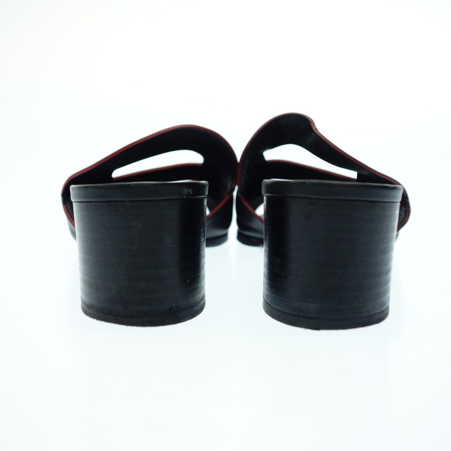 中古◆エルメス レザーサンダル モナ シェーヌダンクル レディース 36(約23cm相当) 黒 HERMES【AFC48】