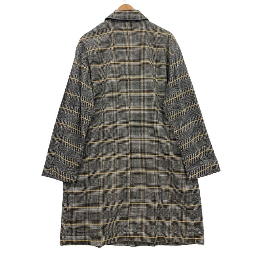 極美品◆ティーエスエス コットン チェック ロングコート サイズ1 メンズ グレー ts(s) 【AFB12】