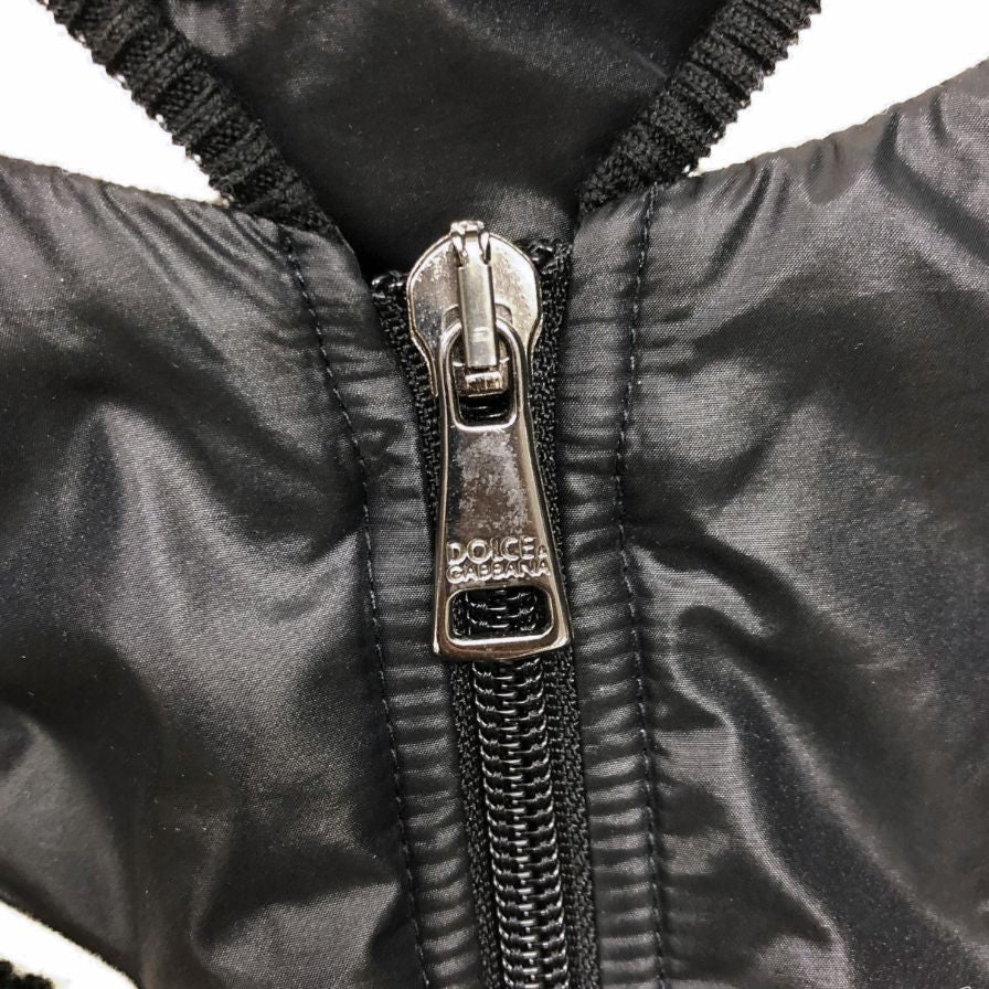 美品◆ドルチェ&ガッバーナ ナイロンブルゾン ロゴワッペン ブラック レディース サイズ42 DOLCE & GABBANA 【AFB13】