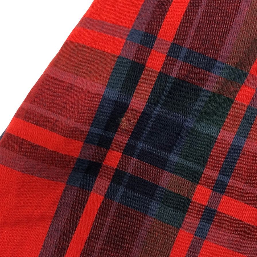 美品◆ユニフォームエクペリメント チェック 長袖シャツ 23SS UE-230019 メンズ サイズ3 レッド Uniform Experiment 【AFB39】
