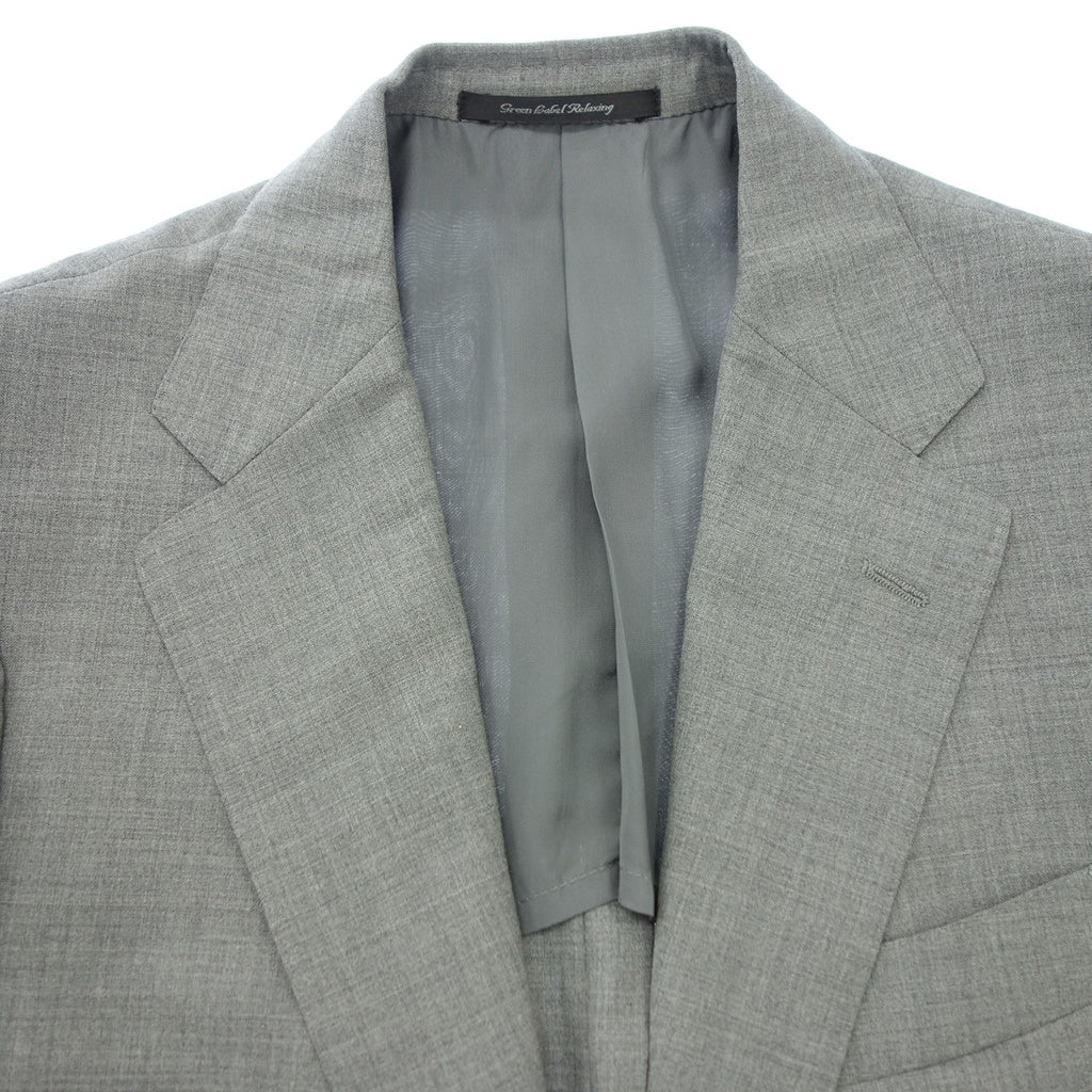 未使用◆グリーンレーベルリラクシング ユナイテッドアローズ シープ スーツ セットアップ メンズ サイズ42 グレー green label relaxing【AFB53】