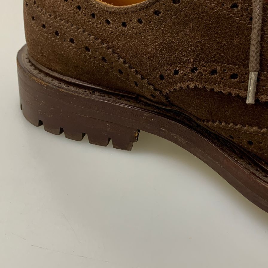 トリッカーズ レザーシューズ M5095 ウィングチップ スエード ダークブラウン サイズUK7.5 Tricker`s 約26.0cm【AFD4】
