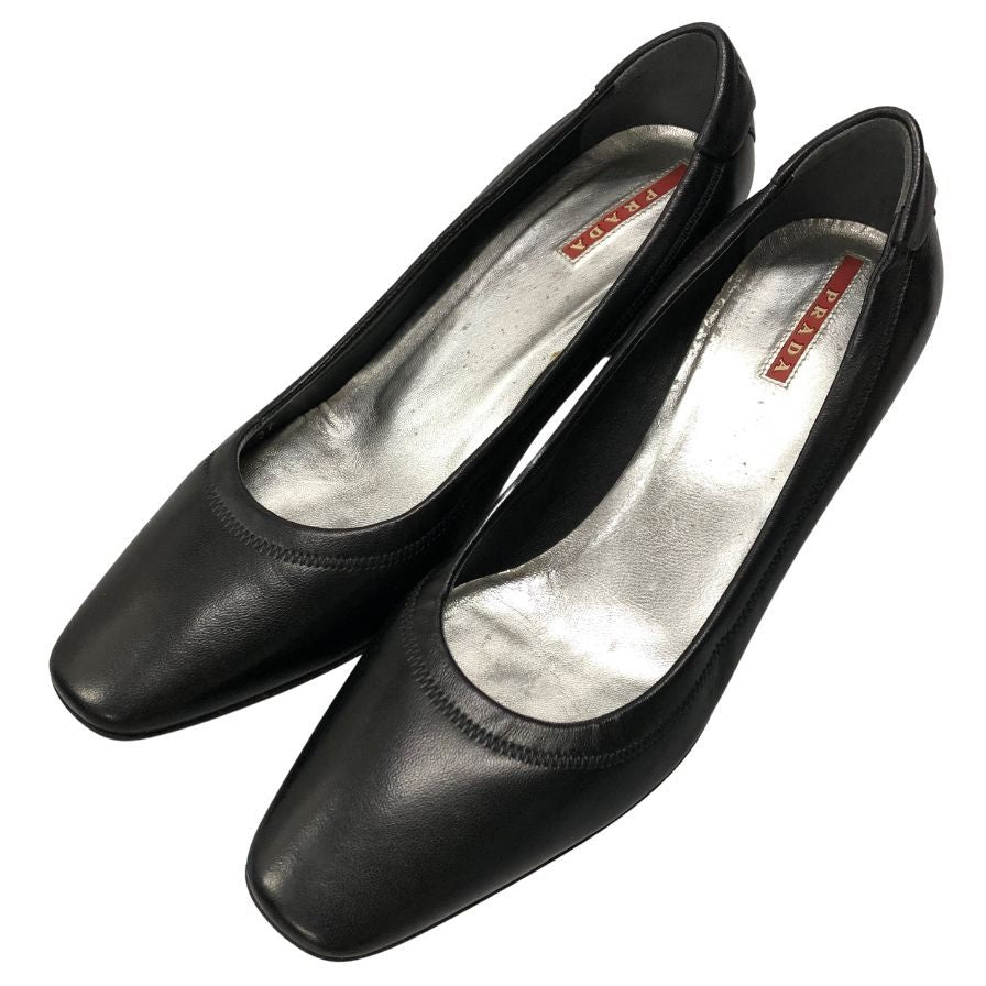 プラダ パンプス レザー ゴム底 レディース サイズ23.5cm PRADA 約23.5cm【AFD13】