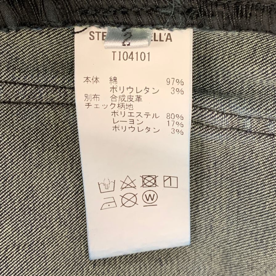 ステルスステラ デニムパンツ レザー切り替え チェック メンズ サイズ2 ブルー系 STEALTH STELL'A 【AFB19】
