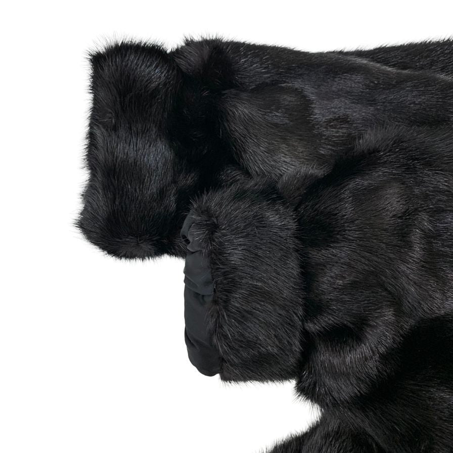 未使用◆アメリカン ファー アワード ミンクコート 本毛皮 ハーフ丈 フックボタン ブラック レディース サイズ13 ☆4 THE AMERICAN FUR AWARDS AMERICAN ULTRA 【AFA10】