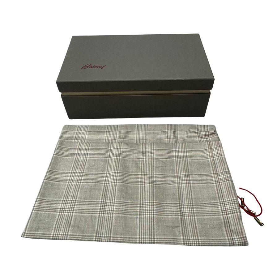 ブリオーニ レザースニーカー JAMES ローカット メンズ ブルー サイズ7 Brioni 約25.5cm【AFD7】