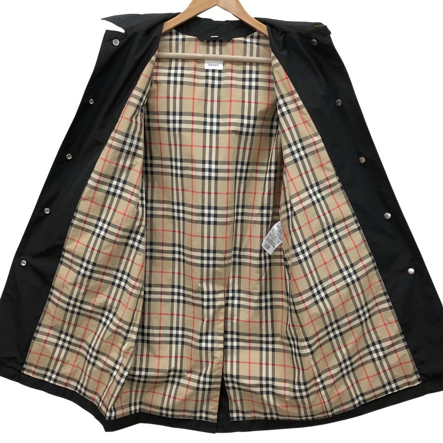 極美品◆バーバリー フーデットコート 現行 ブラック 裏地チェック レディース UK4 8022731 BURBERRY 【AFB16】
