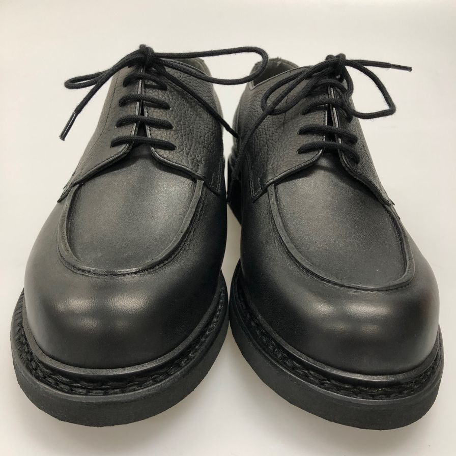 パラブーツ ジョセフ別注 シャンボード Uチップ グレインレザーリスレザーコンビ ブラック サイズUK7 PARABOOT JOSEPH ビジネスシューズ 約25.5cm【LA】【中古】