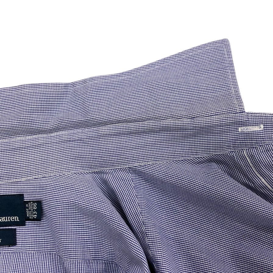 美品◆ポロラルフローレン ボタンダウンシャツ オールド ギンガムチェック メンズ ブルー系 サイズM POLO RALPH LAUREN 【AFB42】