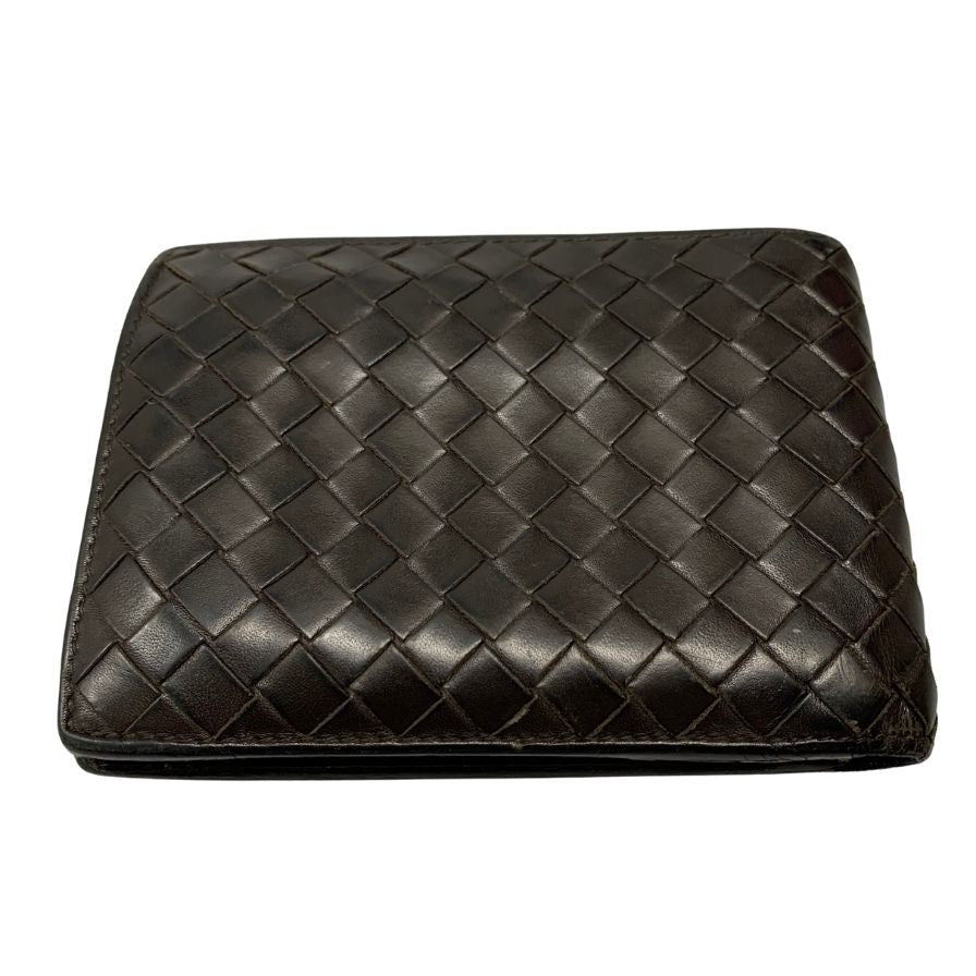 ボッテガヴェネタ イントレチャート 二つ折り財布 レザー ブラウン系 BOTTEGA VENETA【AFI4】