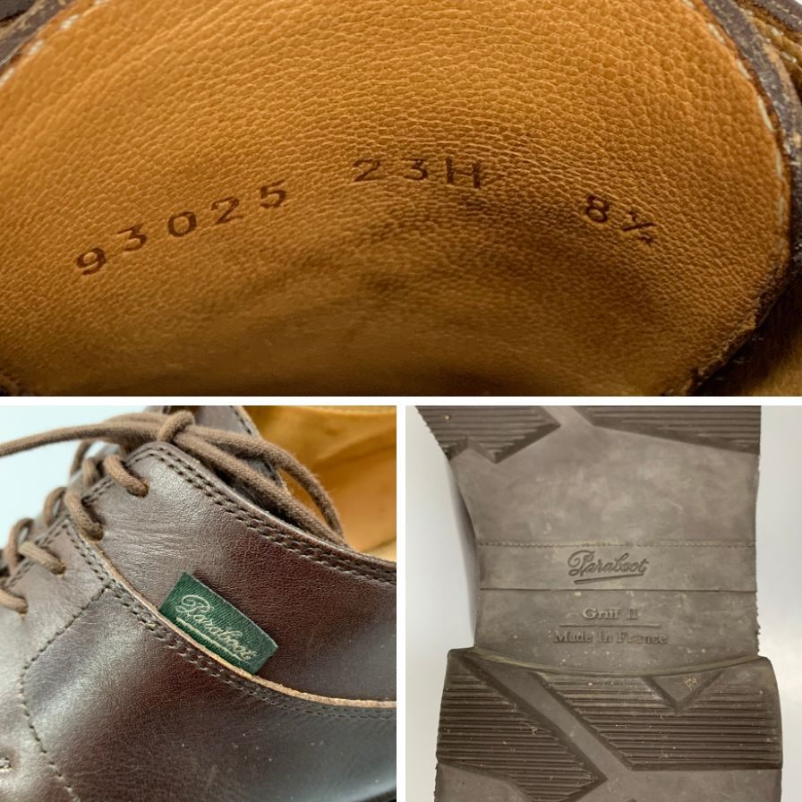 パラブーツ アヴィニョン Uチップ カフェ サイズUK8.5 ブラウン Paraboot ビジネスシューズ 約27.0cm【LA】【中古】