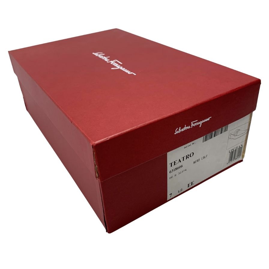 サルヴァトーレフェラガモ ローファー ガンチーニ ビット レザー ブラック メンズ サイズ7.5 Salvatore Ferragamo 約26.0cm【AFD5】