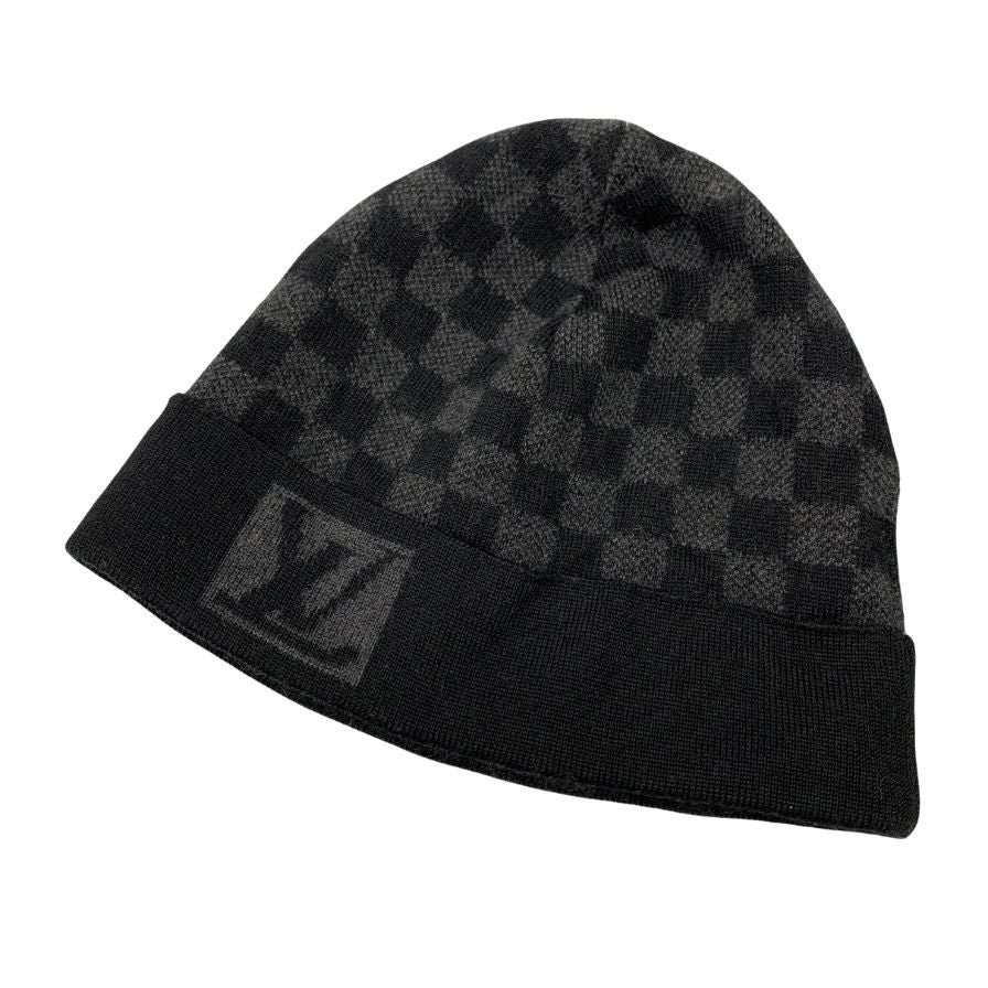 ルイヴィトン ビーニー M74197 ボネ プティ ダミエ グラフィット ニット帽 ウール ブラック LOUIS VUITTON