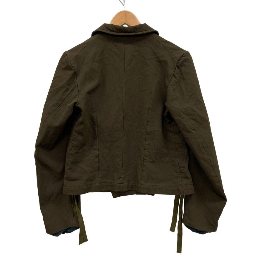 美品◆ローブドシャンブル コムデギャルソン ジャケット ダブル カーキ レディース サイズL ROBE DE CHAMBRE COMME DES GARCONS 【AFB44】