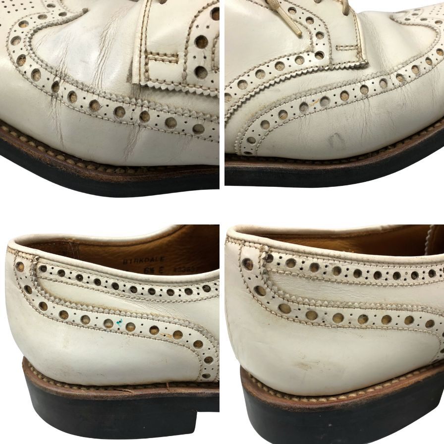 クロケット&ジョーンズ ゴルフシューズ バークデール メンズ サイズ6ハーフ ホワイト ウィングチップ Crockett&Jones 約25.0cm【AFC1】