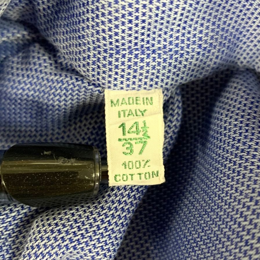 ルイジ ボレッリ シャツ 長袖 メンズ コットン サイズ37 ブルー LUIGI BORRELLI【LA】