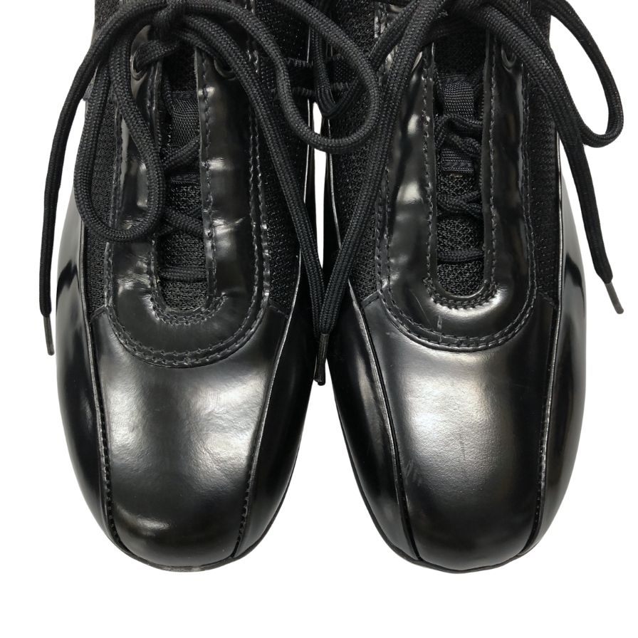 プラダ スポーツ スニーカー 3252 エナメル レディーズ サイズ25 ブラック PRADA 約25.0cm【AFD3】