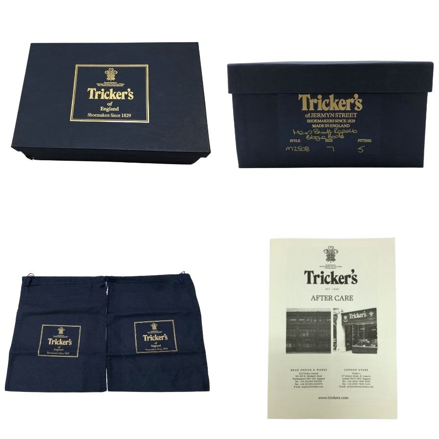 トリッカーズ カントリーブーツ 2508 モールトン スエード サイズUK7 ブラウン Tricker`s ブーツ 約25.5cm【LA】【中古】