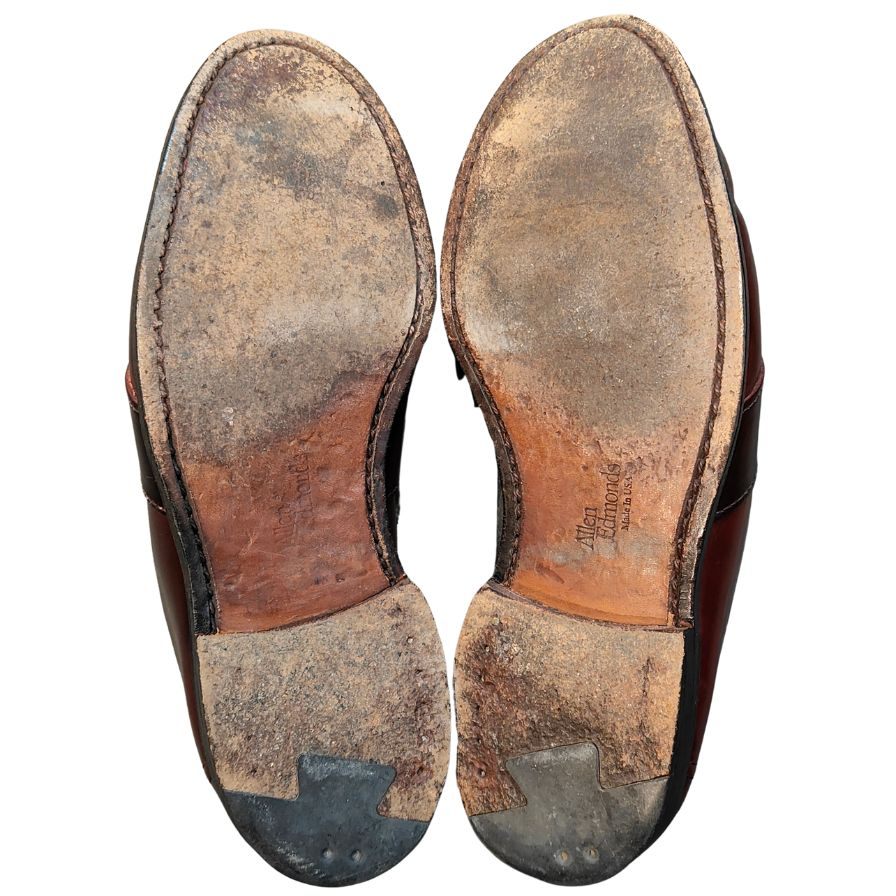 アレンエドモンズ レザーシューズ ローファー 4976 フルサドル コードバン ダークバーガンディ サイズUS7D Allen Edmonds ローファー 約25.0cm【LA】【中古】