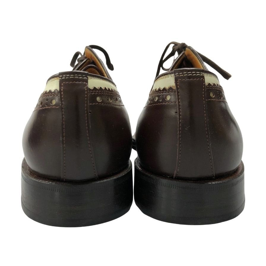 メンズビギ レザーシューズ サイズ25 ブラウン×ホワイト系 MEN’S BIGI 約25.0cm【AFD15】
