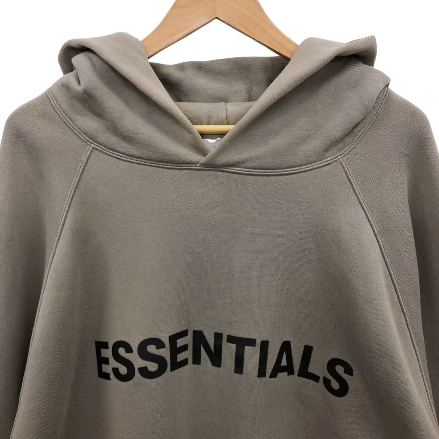 美品◆フィアオブゴッド エッセンシャルズ フロントロゴパーカー 裏起毛 メンズ サイズXL ブラウン系 Fear of God ESSENTIALS 【AFB19】