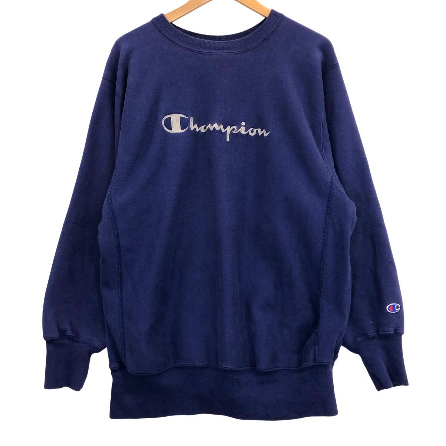 中古◆チャンピオン リバースウィーブ スウェット ロゴ パープル メンズ サイズXL Champion REVERSE WEAVE 【AFB18】