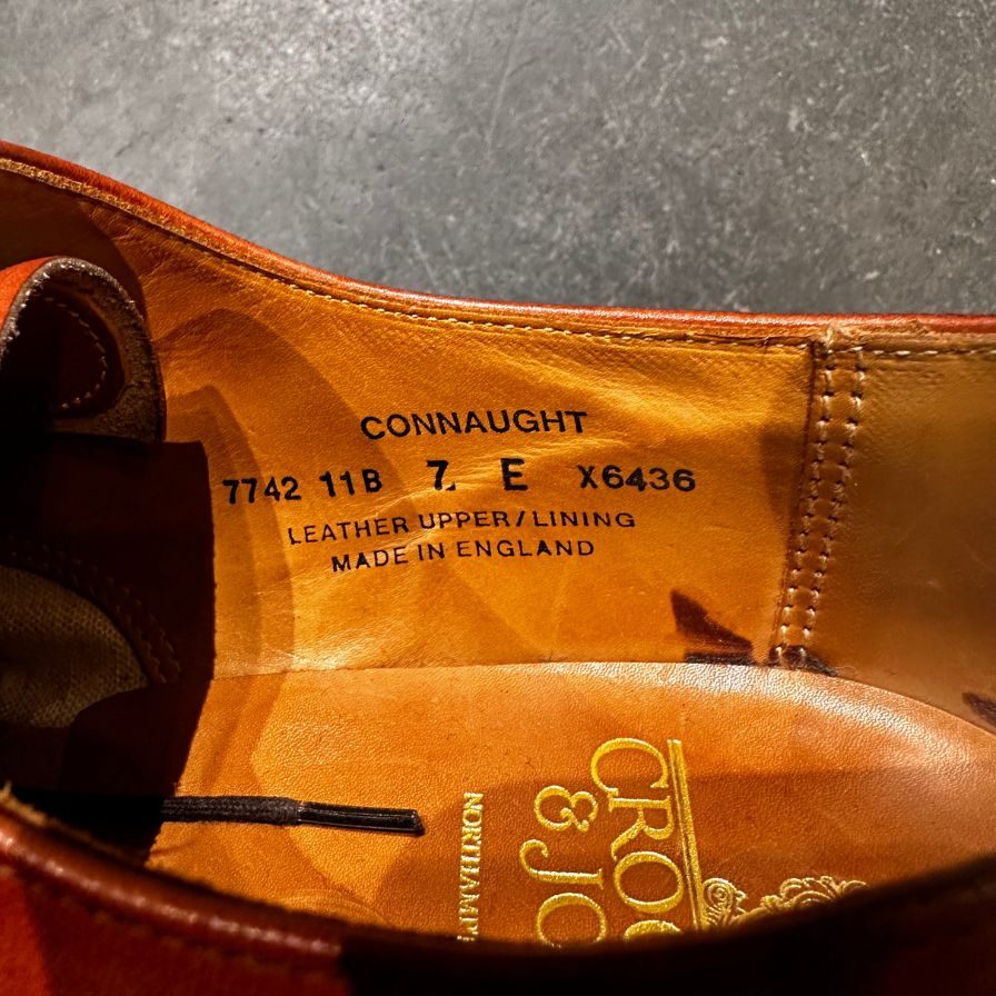 クロケット&ジョーンズ レザーシューズ SUBS コノート ストレートチップ カーフ ブラウン メンズ サイズUK7E CROCKETT&JONES ビジネスシューズ 約25.5cm【LA】【中古】