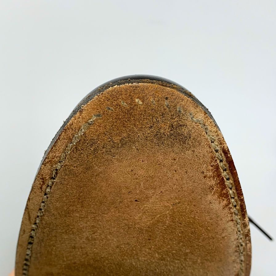 三陽山長 レザシューズ パンチド メダリオン ブラック メンズ サイズ6.5 右足のみ 約25.5cm【AFC44-2】