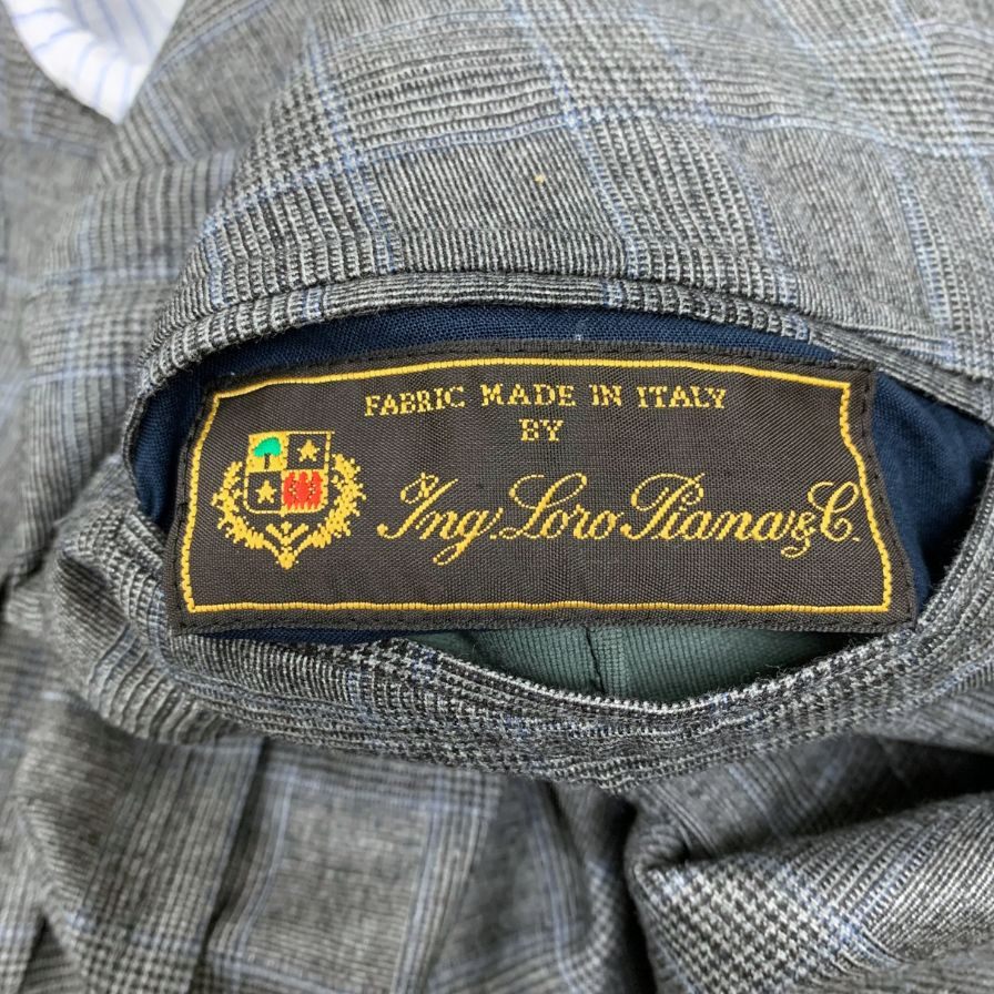 ラルディーニ セットアップ ダブルブレスト ロロピアーナ製 チェック メンズ サイズ46 LARDINI【AFB33】