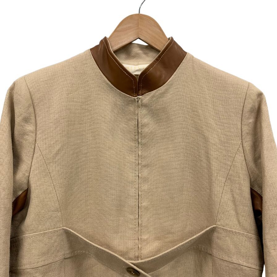 美品◆バレンティノ ジップアップジャケット ベージュ レディース サイズ8 VALENTINO 【AFB51】
