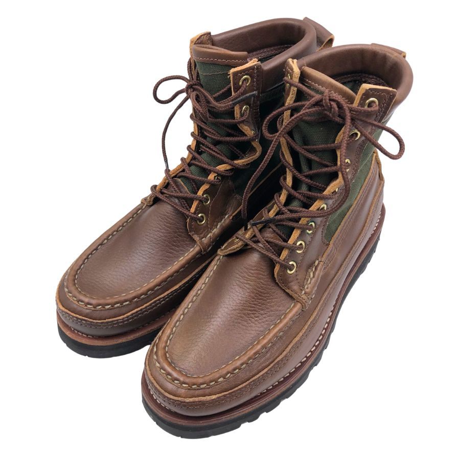ラッセルモカシン レザーシューズ ブーツ Thula Thula レザー キャンバス 茶系 サイズ8E Russell Moccasin 約26.5cm【AFD3】