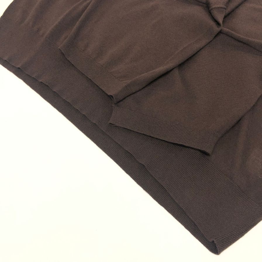 極美品◆キャッシュ&バルバ シーアイランドコットン クルーネックニット Tシャツ ブラウン レディース サイズ2 cash&barba 【AFB15】