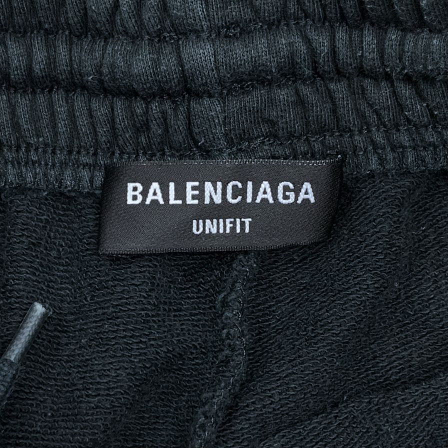 バレンシアガ 24SS ハーフパンツ スウェット ダメージ加工 ブラック ユニセックス サイズXXS 676137 BALENCIAGA 【AFB32】