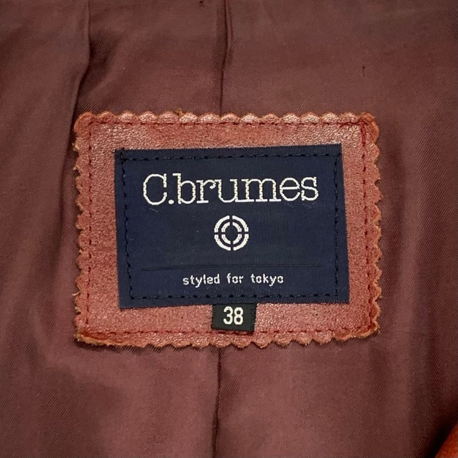 中古◆シーブリュームス ジャケット レザー 牛革 メンズ ボルドー サイズ38 C.brumes 【AFG1】