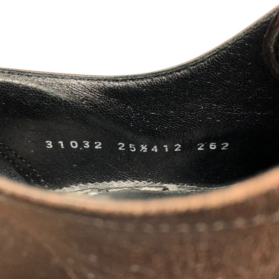 キャサリンハムネット レザーシューズ スクエアトゥ ブラウン メンズ サイズ25.5 KATHARINE HAMNETT LONDON 約25.5cm【AFC28】