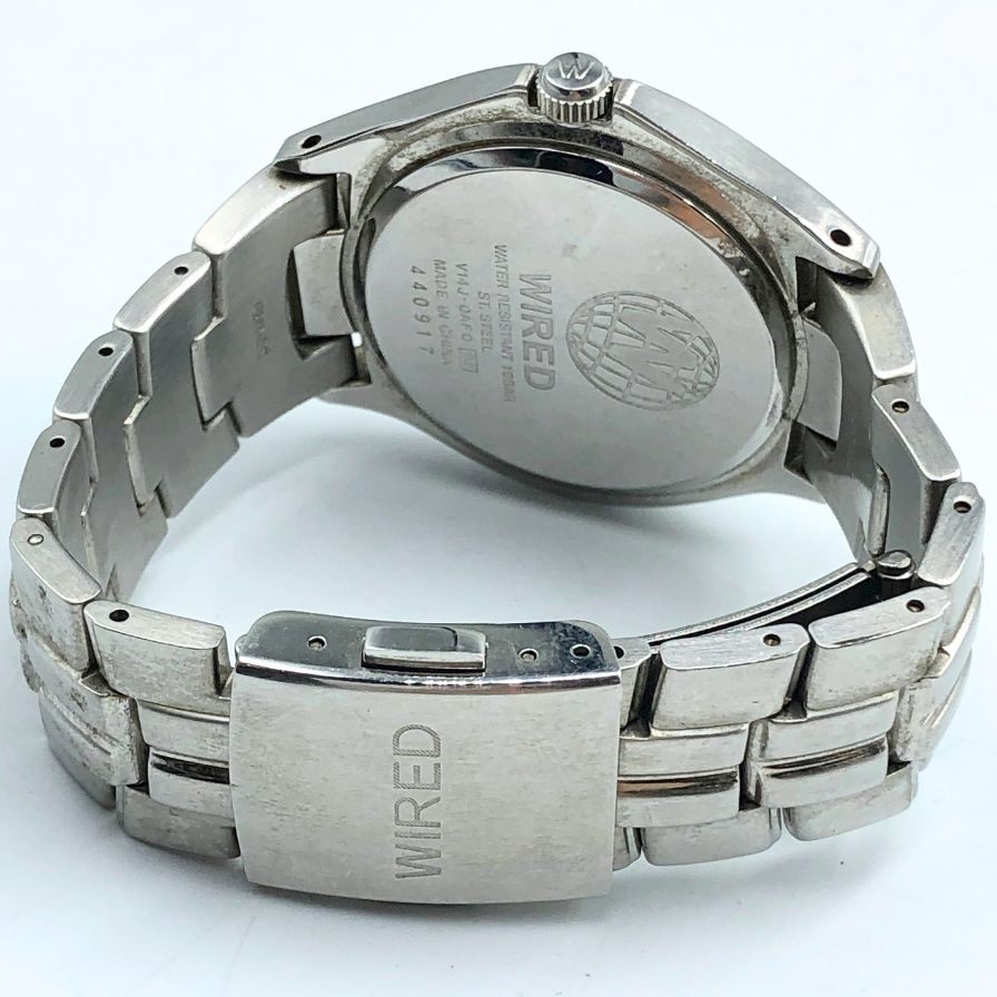 セイコー 腕時計 ワイアード V14J-0AS0 クオーツ アナログ カレンダー ブルー文字盤 ステンレススチール メンズ WIRED SEIKO【AFI12】