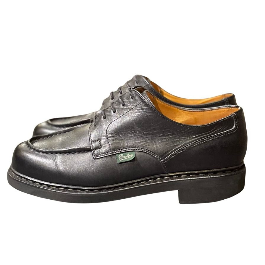 パラブーツ レザーシューズ シャンボード Uチップ カーフ ブラック メンズ サイズUK6F Paraboot CHAMBORD ビジネスシューズ 約24.5cm【LA】【中古】