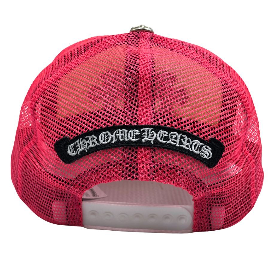 クロムハーツ キャップ 040-058680 セメタリークロス レザーパッチ トラッカー メッシュ ポリエステル ピンク×ホワイト ONE SIZE 53-60 CHROME HEARTS【AFI20】