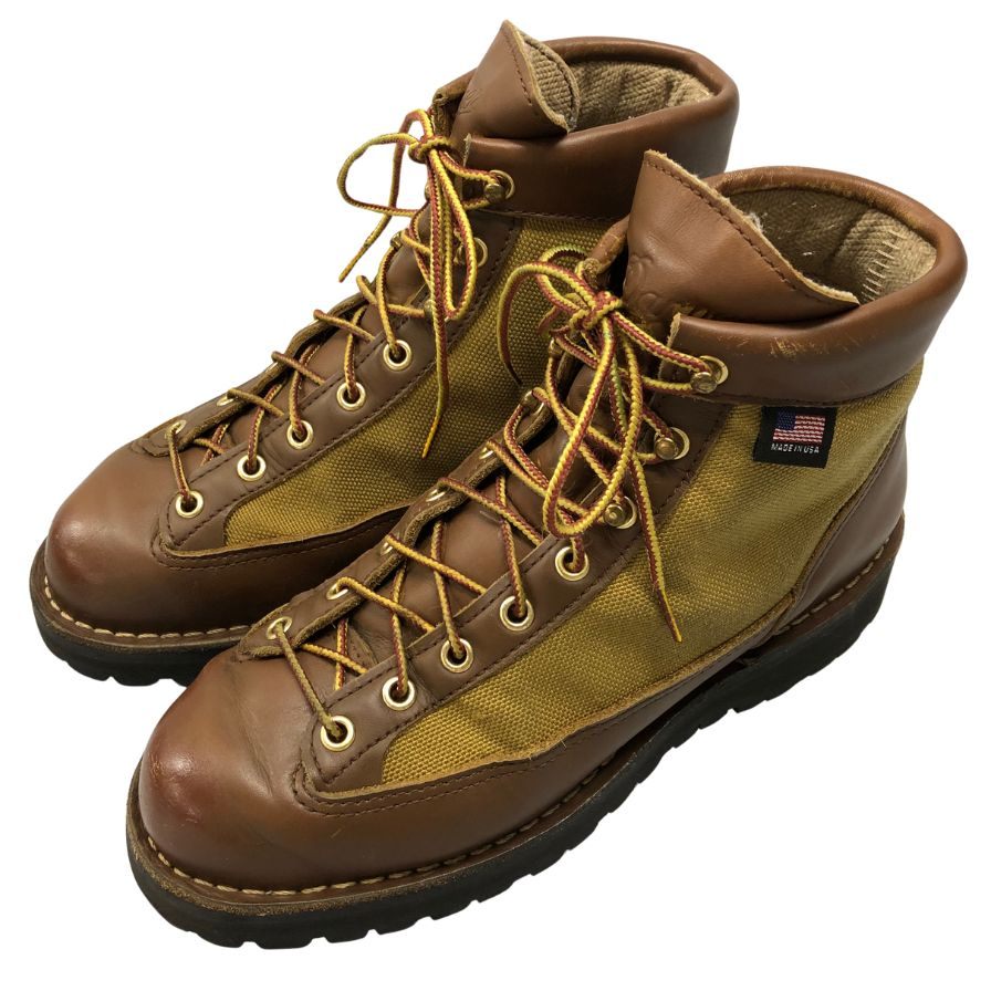 ダナー レースアップブーツ ダナーライト 30420X レザー キャンバス ビブラム ブラウン メンズ サイズUS7 Danner Vibram 約25.0cm【AFD4】