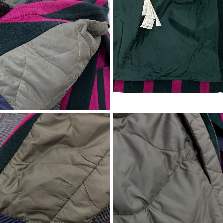 極美品◆サカイ 18年製 異素材ドッキングロングコート レディース サイズ1 18-04154 マルチカラー sacai 【AFA19】