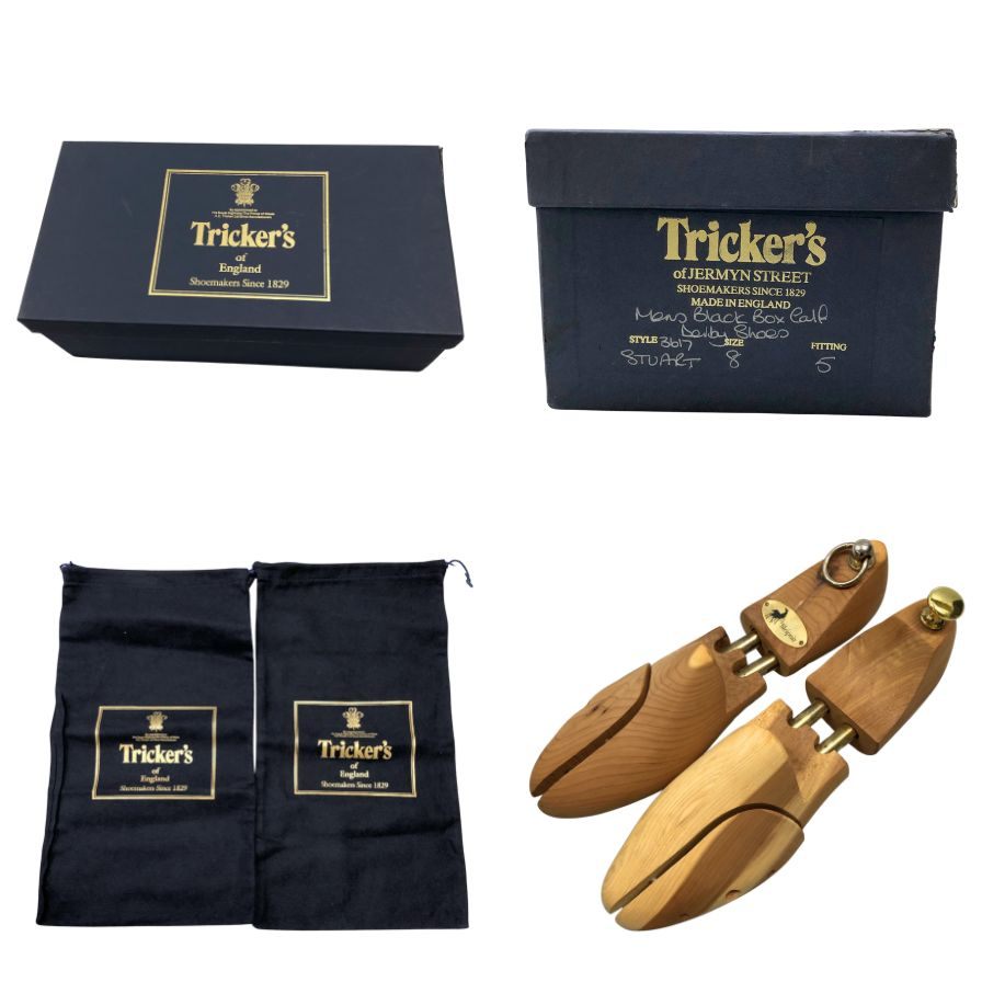 トリッカーズ レザーシューズ Uチップ 3617 レザー ブラック メンズ サイズ 8.5 TRICKER'S STUART 約27.0cm【AFD14】