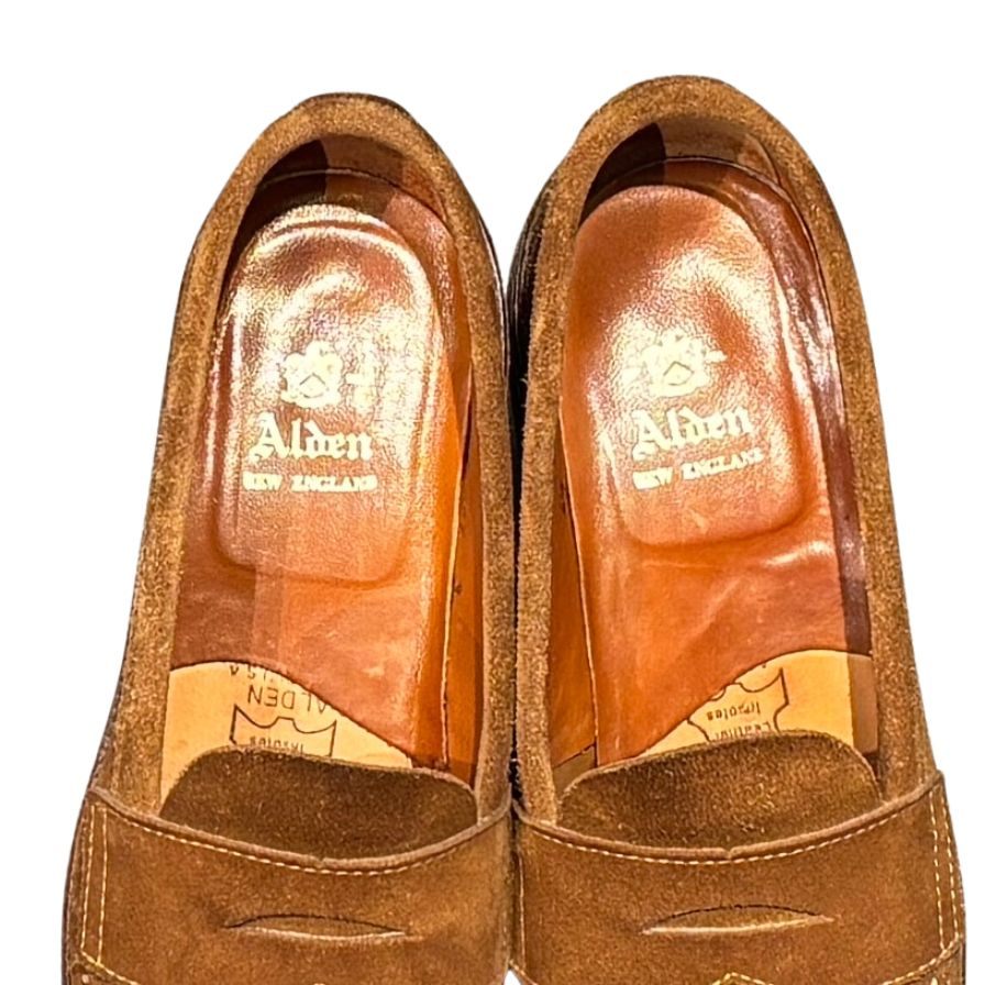 オールデン ローファー コインローファー 6243F スエード バンラスト メンズ ブラウン サイズ6.5D ALDEN ローファー 約25.0cm【LA】【中古】