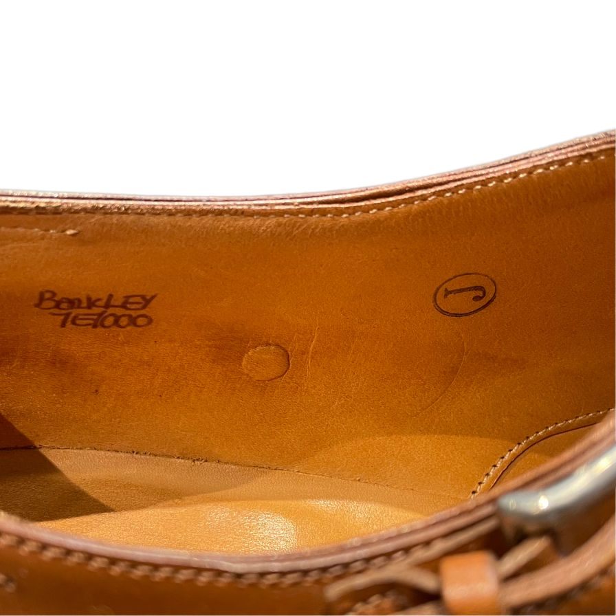 ジョンロブ レザーシューズ バークレー シングルモンク Jスタンプ ブラウン UK7E JOHNLOBB ビジネスシューズ 約25.5cm【LA】【中古】