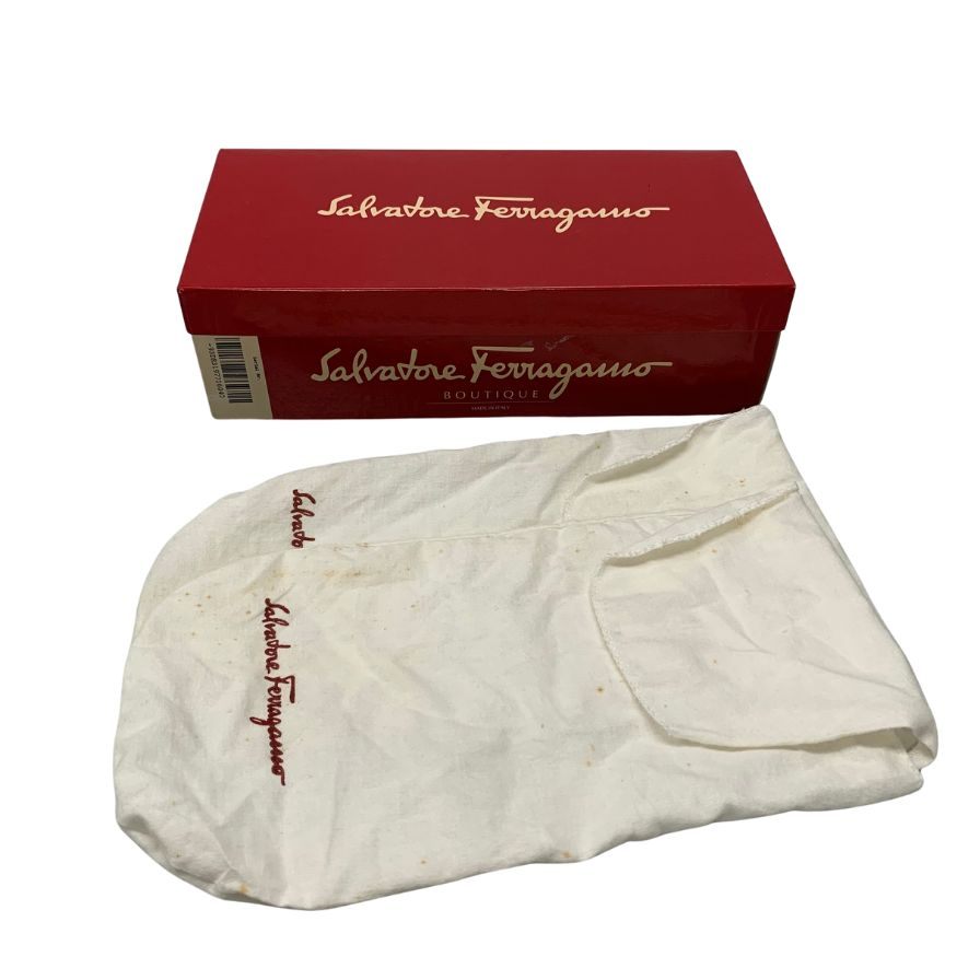 サルヴァトーレフェラガモ パンプス ヴァラリボン ブラウン レザー サイズ4C レディース Salvatore Ferragamo VADA 約23.0cm【AFD2】
