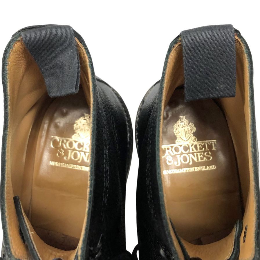 クロケット&ジョーンズ カントリーブーツ ダンディー 335ラスト グレインレザー メダリオン ブラック メンズ サイズ7E CROCKETT&JONES DUNDEE ブーツ 約26.0cm【LA】【中古】