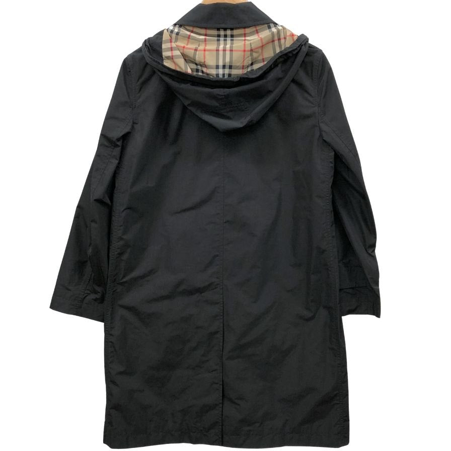 極美品◆バーバリー フーデットコート 現行 ブラック 裏地チェック レディース UK4 8022731 BURBERRY 【AFB16】
